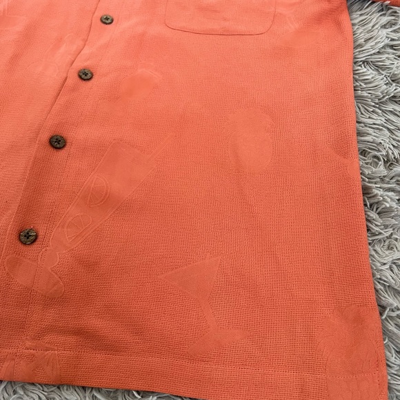 Tommy Bahama Men’s Button Down Isles Silk Camp orange Size M - Picture 9 of 13